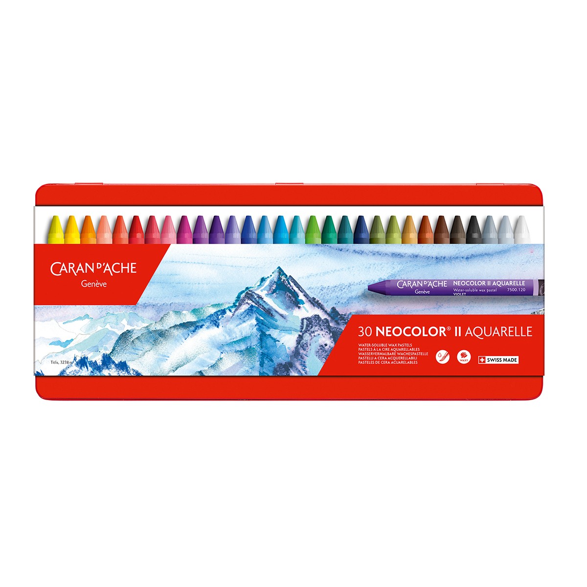 CARAN D'ACHE Σετ 30 Κραγιόν Ακουαρέλας NEOCOLOR® II σε Μεταλλική Κασετίνα