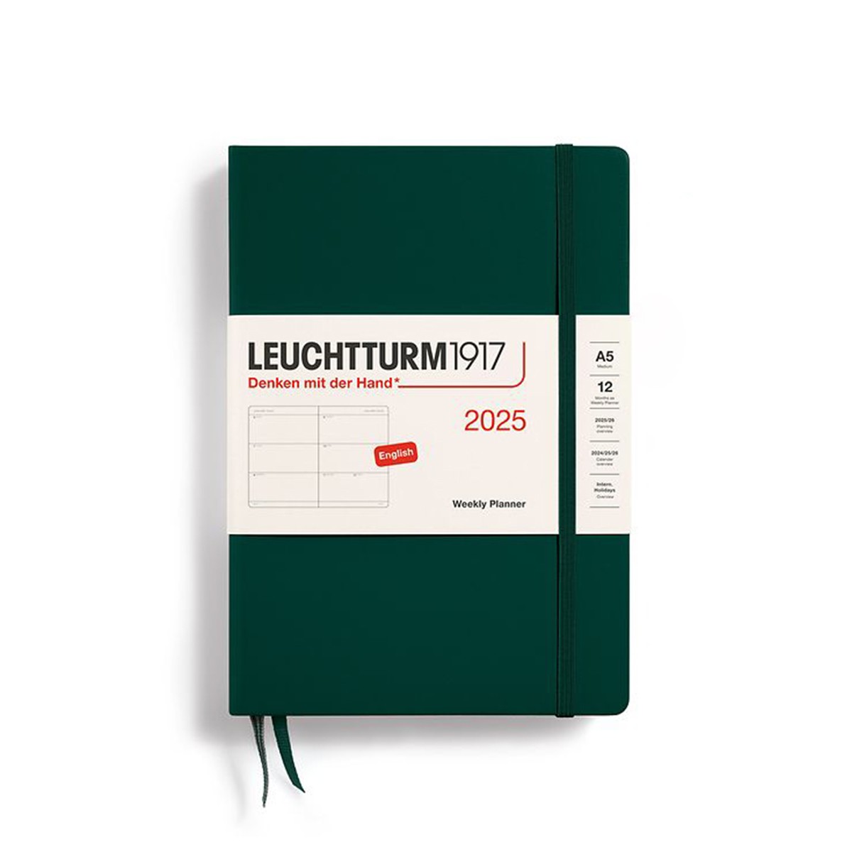 LEUCHTTURM1917 Εβδομαδιαίο Planner 2025 A5 Μαλακό Εξώφυλλο Forest Green