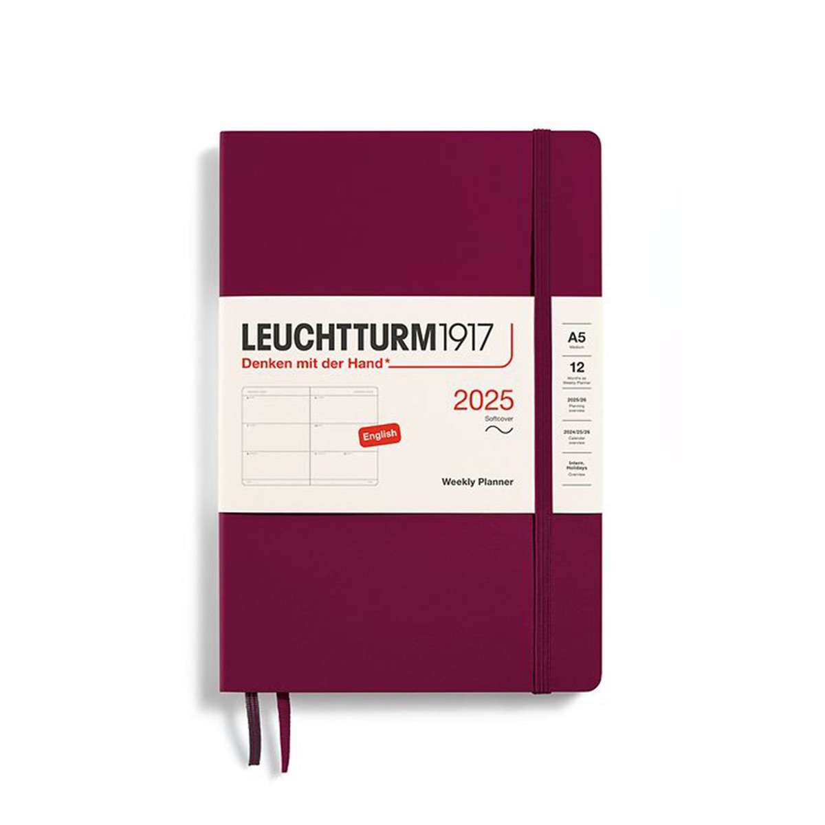 LEUCHTTURM1917 Εβδομαδιαίο Planner 2025 A5 Μαλακό Εξώφυλλο Port Red