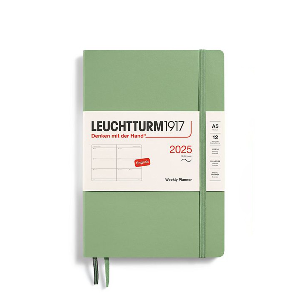 LEUCHTTURM1917 Εβδομαδιαίο Planner 2025 A5 Μαλακό Εξώφυλλο Sage