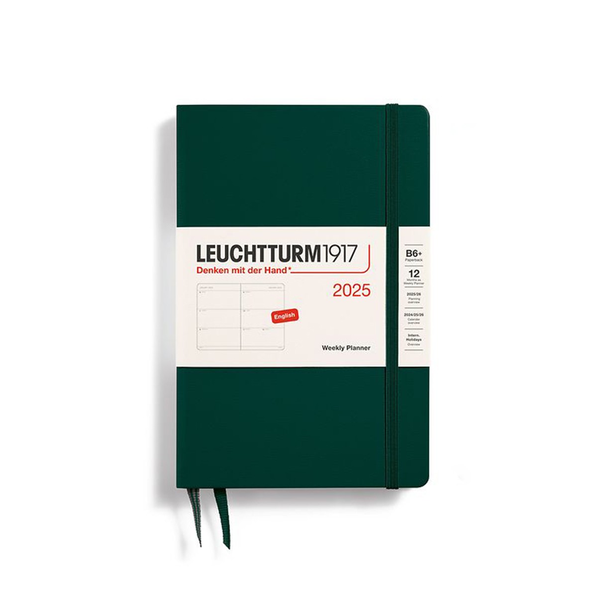 LEUCHTTURM1917 Εβδομαδιαίο Planner 2025 B6+ Σκληρό Εξώφυλλο Forest Green