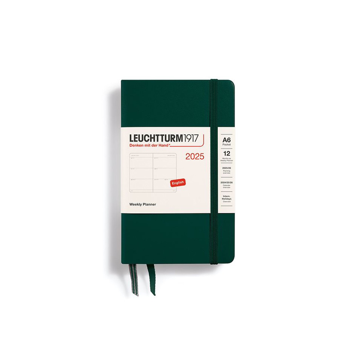 LEUCHTTURM1917 Εβδομαδιαίο Planner 2025 Pocket A6 Forest Green