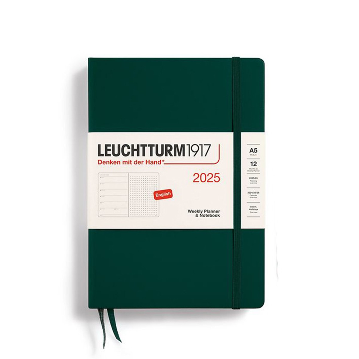 LEUCHTTURM1917 Εβδομαδιαίο Planner/ Dotted Notebook 2025 A5 Σκληρό Εξώφυλλο - Forest Green