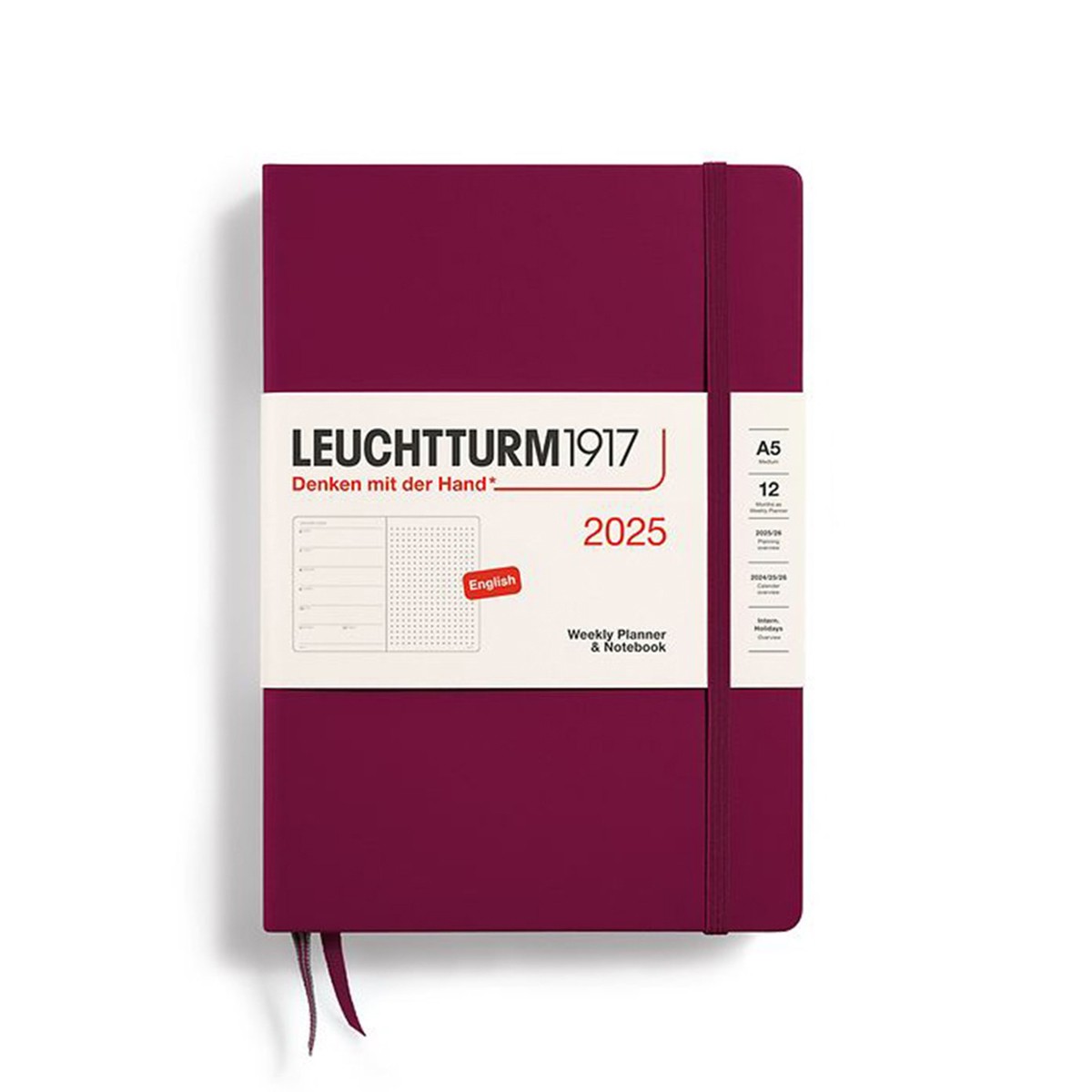 LEUCHTTURM1917 Εβδομαδιαίο Planner/Notebook 2025 A5 Σκληρό Εξώφυλλο - Port Red