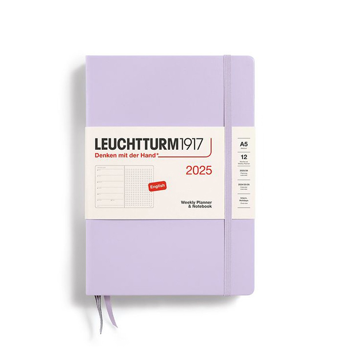 LEUCHTTURM1917 Εβδομαδιαίο Planner/Dotted Notebook 2025 A5 Σκληρό Εξώφυλλο - Lilac