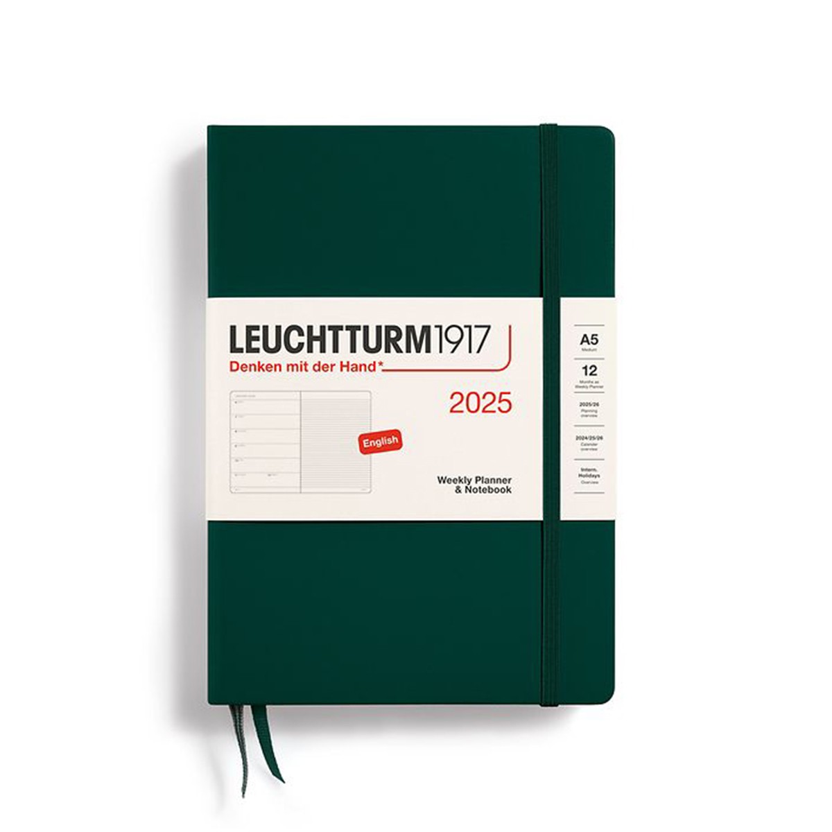 LEUCHTTURM1917 Εβδομαδιαίο Planner/Notebook 2025 A5 Σκληρό Εξώφυλλο - Forest Green