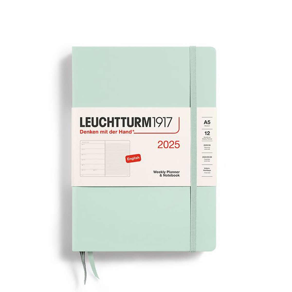 LEUCHTTURM1917 Εβδομαδιαίο Planner/Notebook 2025 A5 Σκληρό Εξώφυλλο - Mint Green