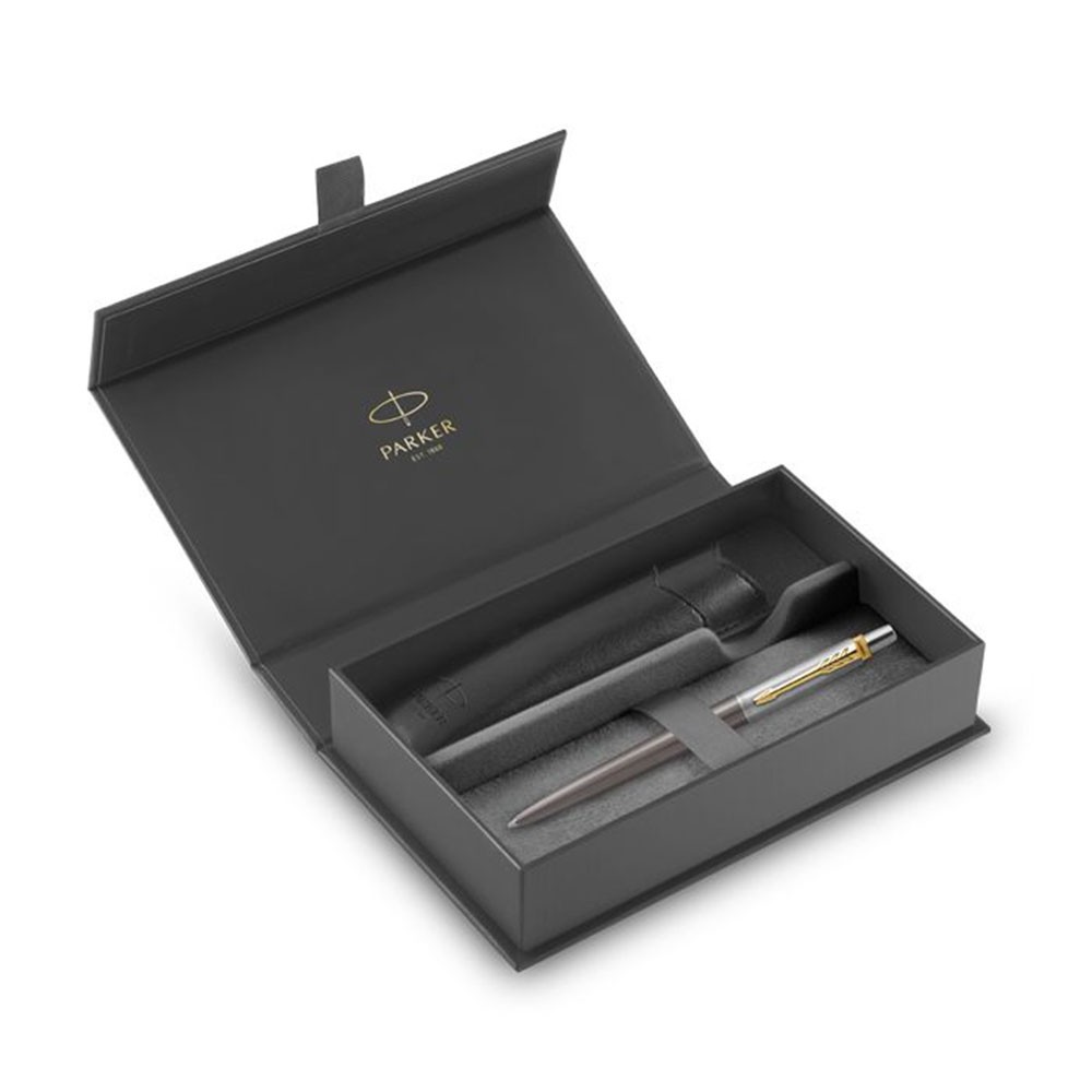 PARKER Σετ Δώρου Jotter XL Στυλό Διαρκείας GT Grey & Δερμάτινη θήκη