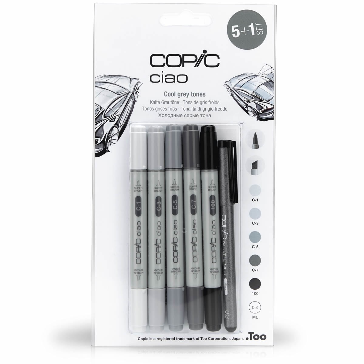 Copic Ciao Set Gray Tones 5 + 1