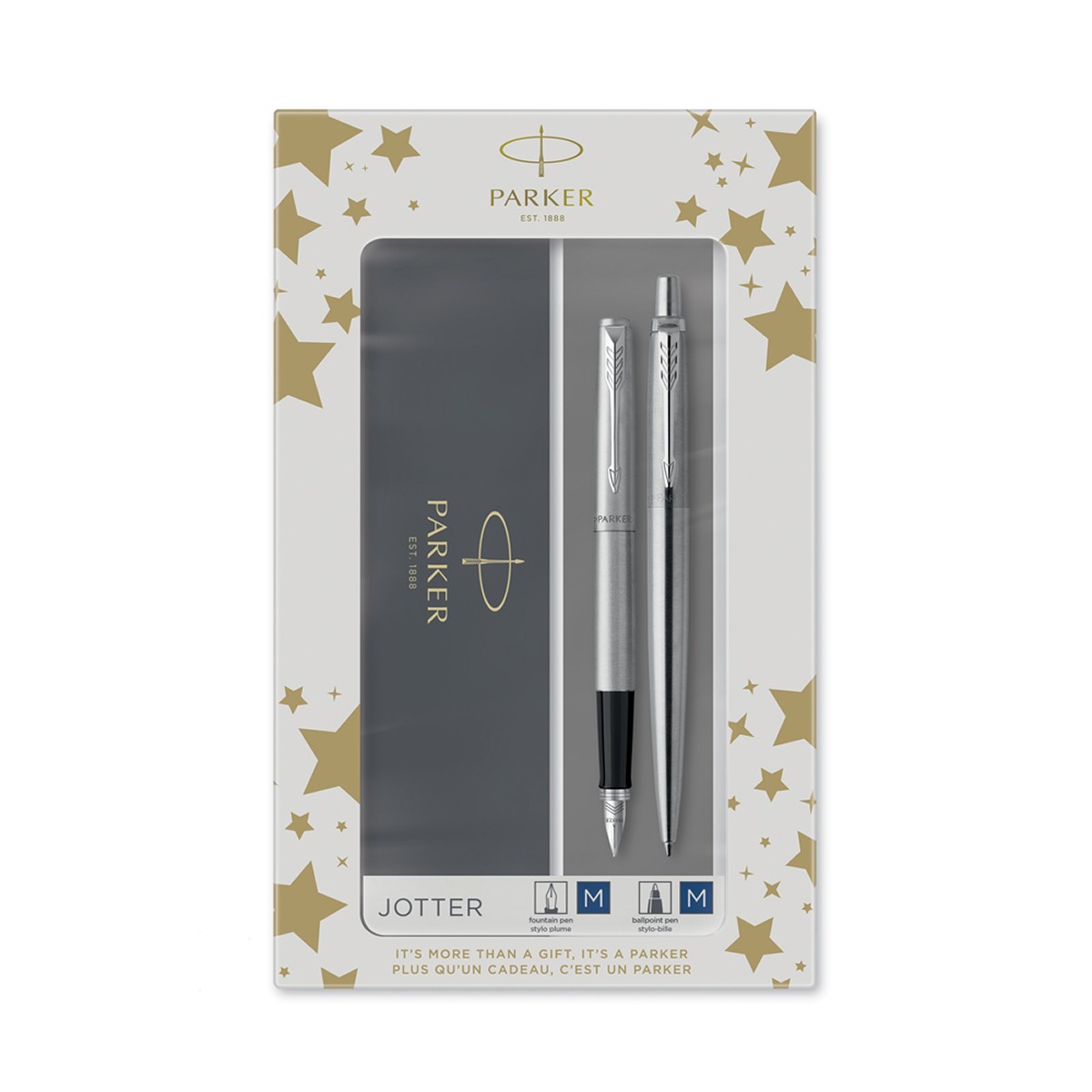 Σετ Δώρου PARKER Jotter Core Duo Stainless Steel CT Πένα M και Στυλό Διαρκείας