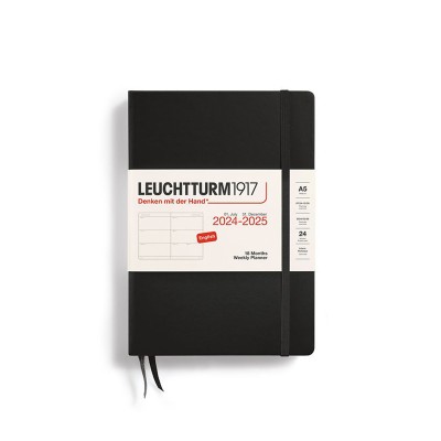 LEUCHTTURM1917 Εβδομαδιαίο Planner 2024/25 Α5 με Σκληρό Εξώφυλλο Μαύρο