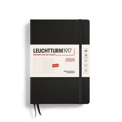 LEUCHTTURM1917 Εβδομαδιαίο Planner/ Dotted Notebook 2025 A5 Σκληρό Εξώφυλλο - Black