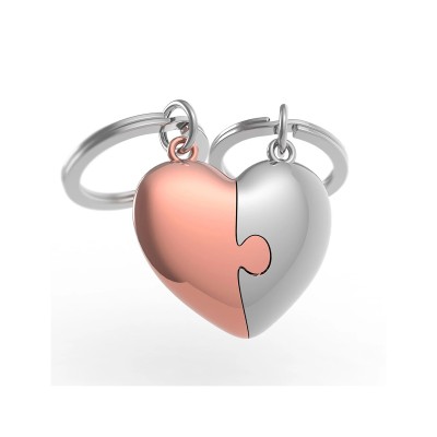 Metalmorphose Μπρελόκ Love Puzzle Rose-Gold/Silver