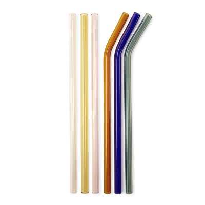 KIKKERLAND Reusable Glass Straws Επαναχρησιμοποιούμενα Καλαμάκια