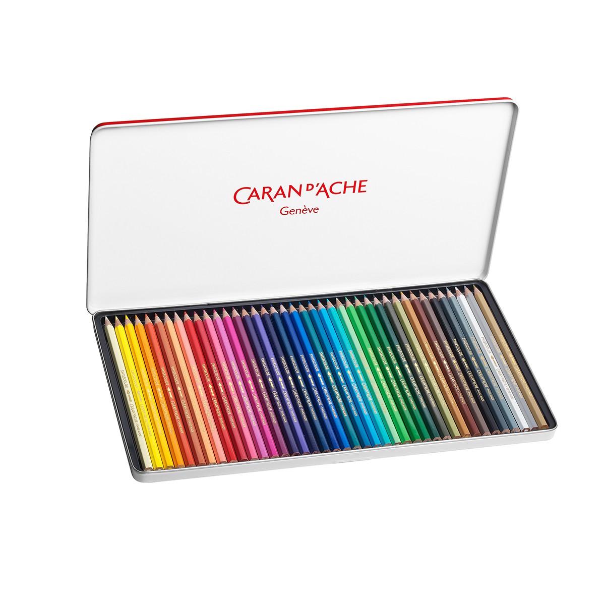 CARAN D'ACHE Σετ 40 Υδατοδιαλυτές Ξυλομπογιές Swisscolor® Μεταλλική Κασετίνα