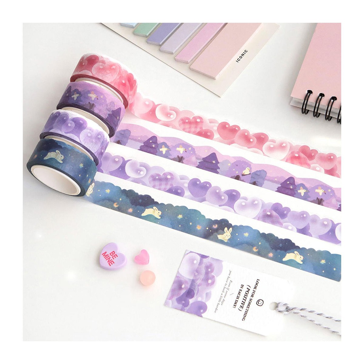 Washi Tape Pink Heart Διακοσμητική Ταινία