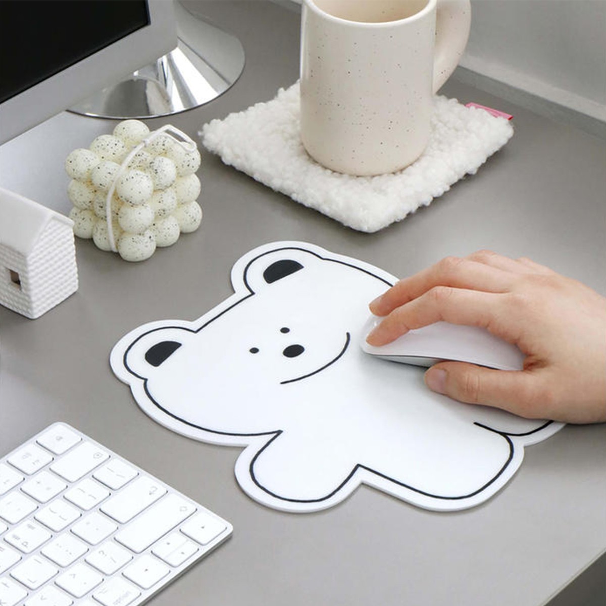 Doodle Mouse Pad Teddy bear - Λευκό