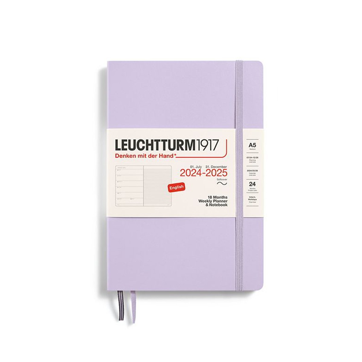 LEUCHTTURM1917 Εβδομαδιαίο Planner/Σημειωματάριο 2024-25 Α5 softcover - Lilac