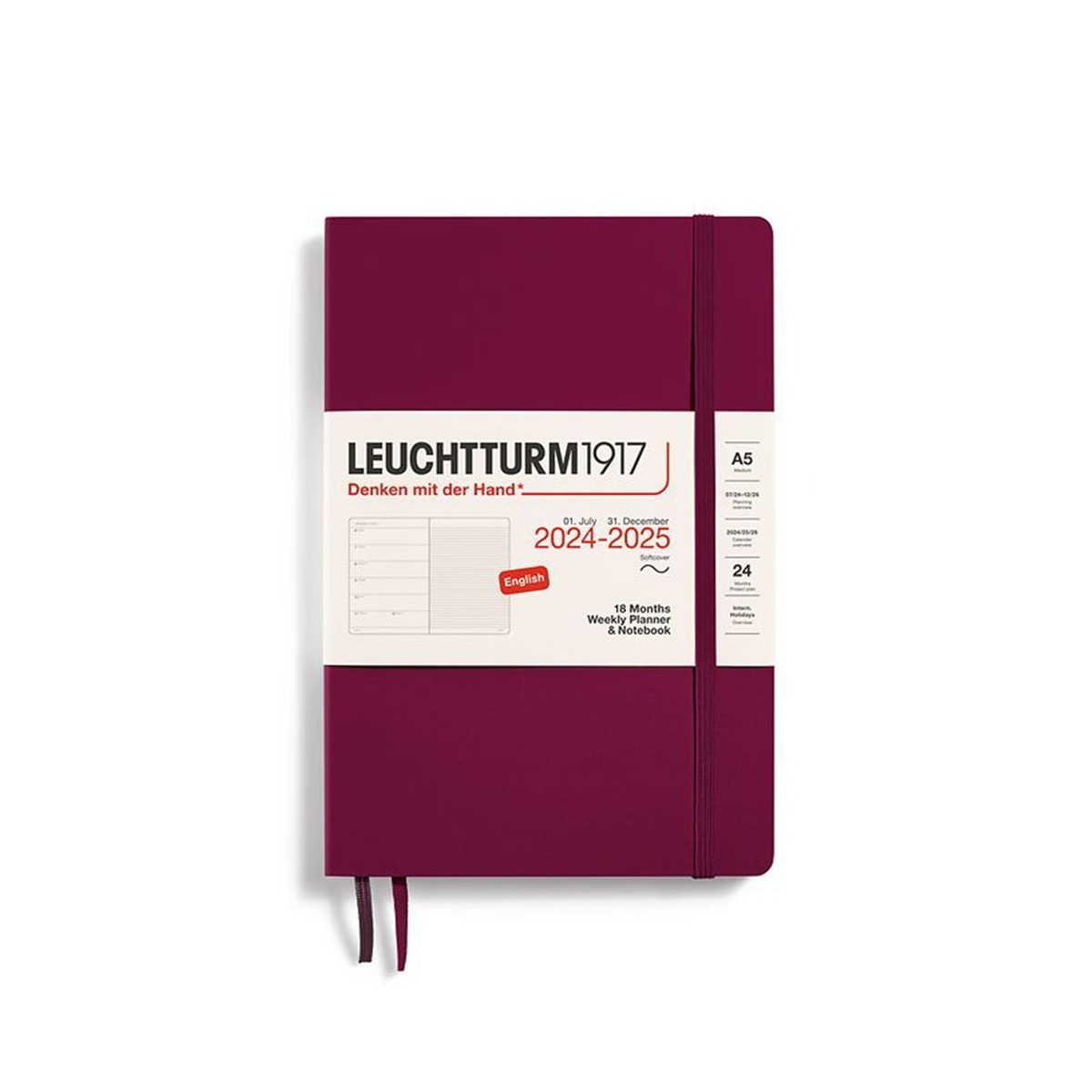 LEUCHTTURM1917 Εβδομαδιαίο Planner/Σημειωματάριο 2024-25 Α5 softcover - Port Red