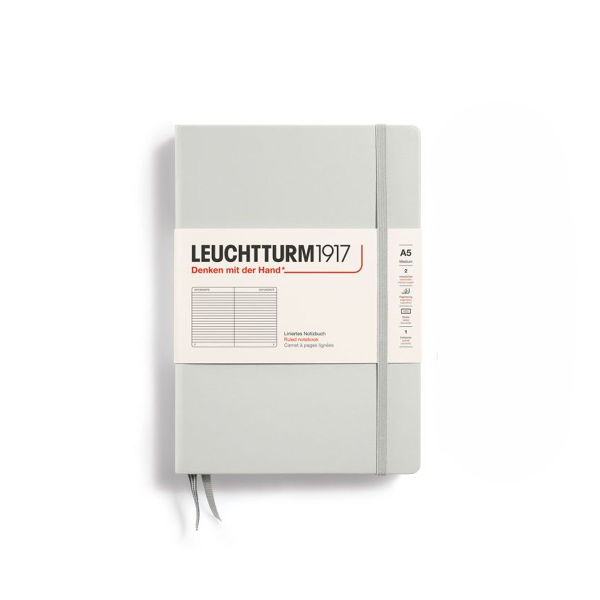 LEUCHTTURM1917 Natural Colors Σημειωματάριο Α5 Σκληρό Εξώφυλλο Light Grey - Ριγέ