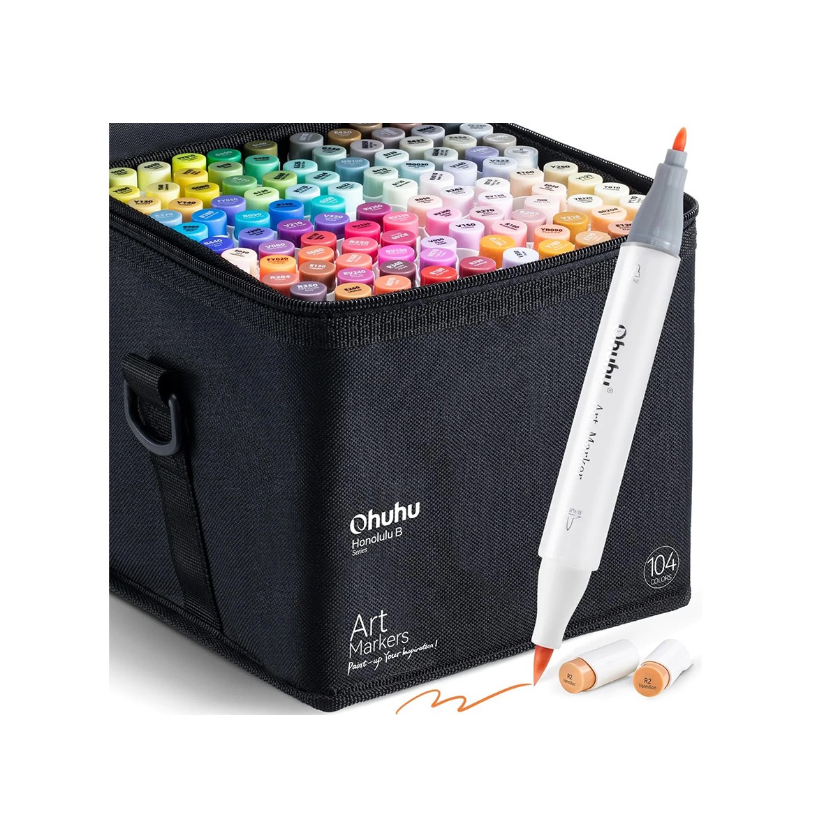 OHUHU Honolulu B Alcohol Art Markers Σετ Μαρκαδόρων 104 Χρωμάτων Brush & Fine