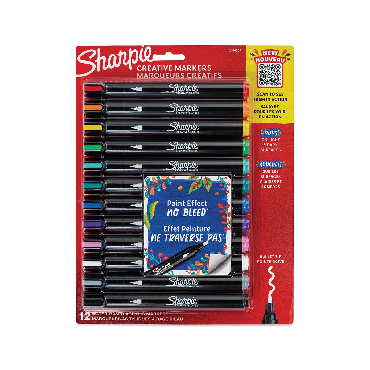 Sharpie Σετ 12 Ακρυλικών Μαρκαδόρων Creative Markers Bullet Tip