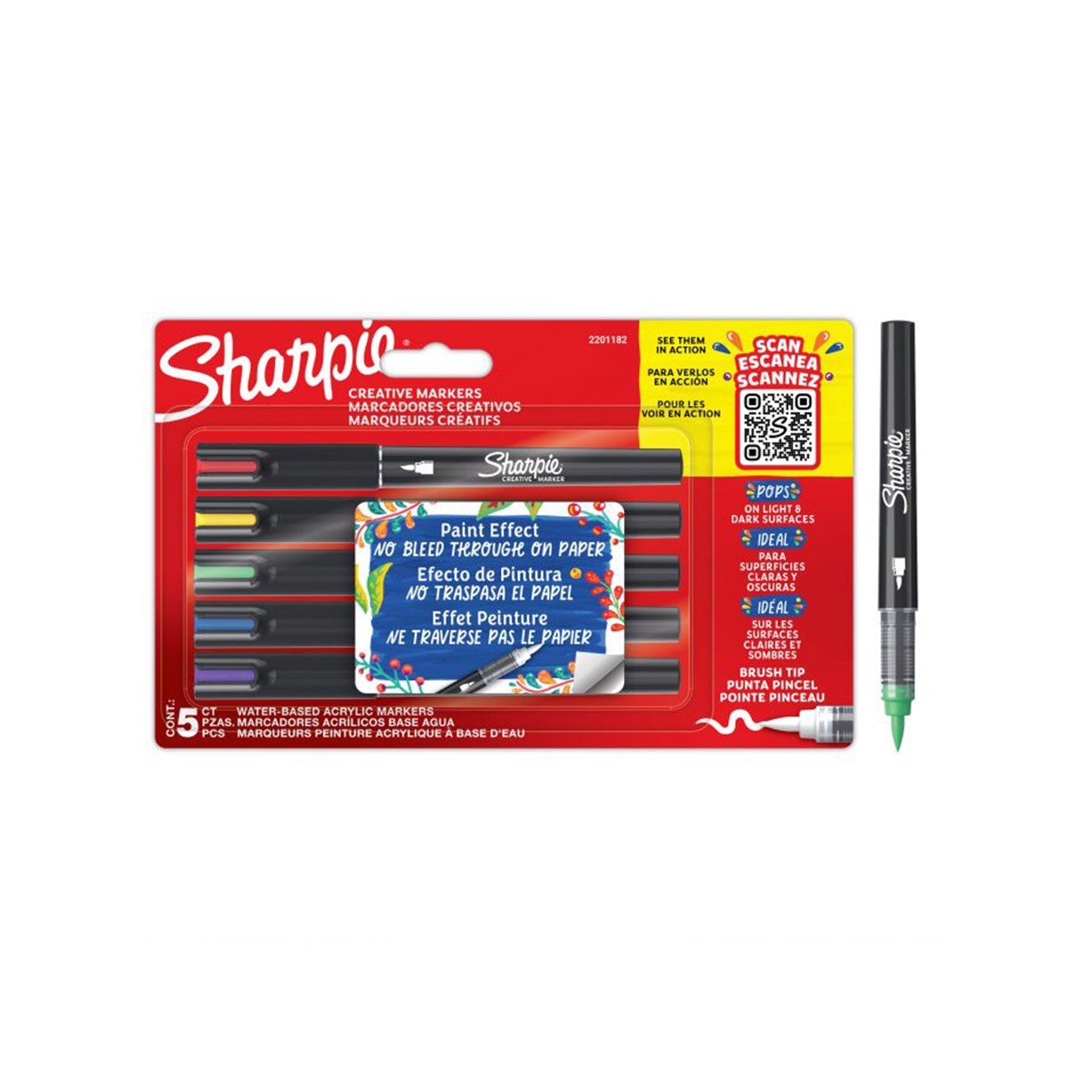 Sharpie Σετ 5 Ακρυλικών Μαρκαδόρων Creative Markers Brush Tip