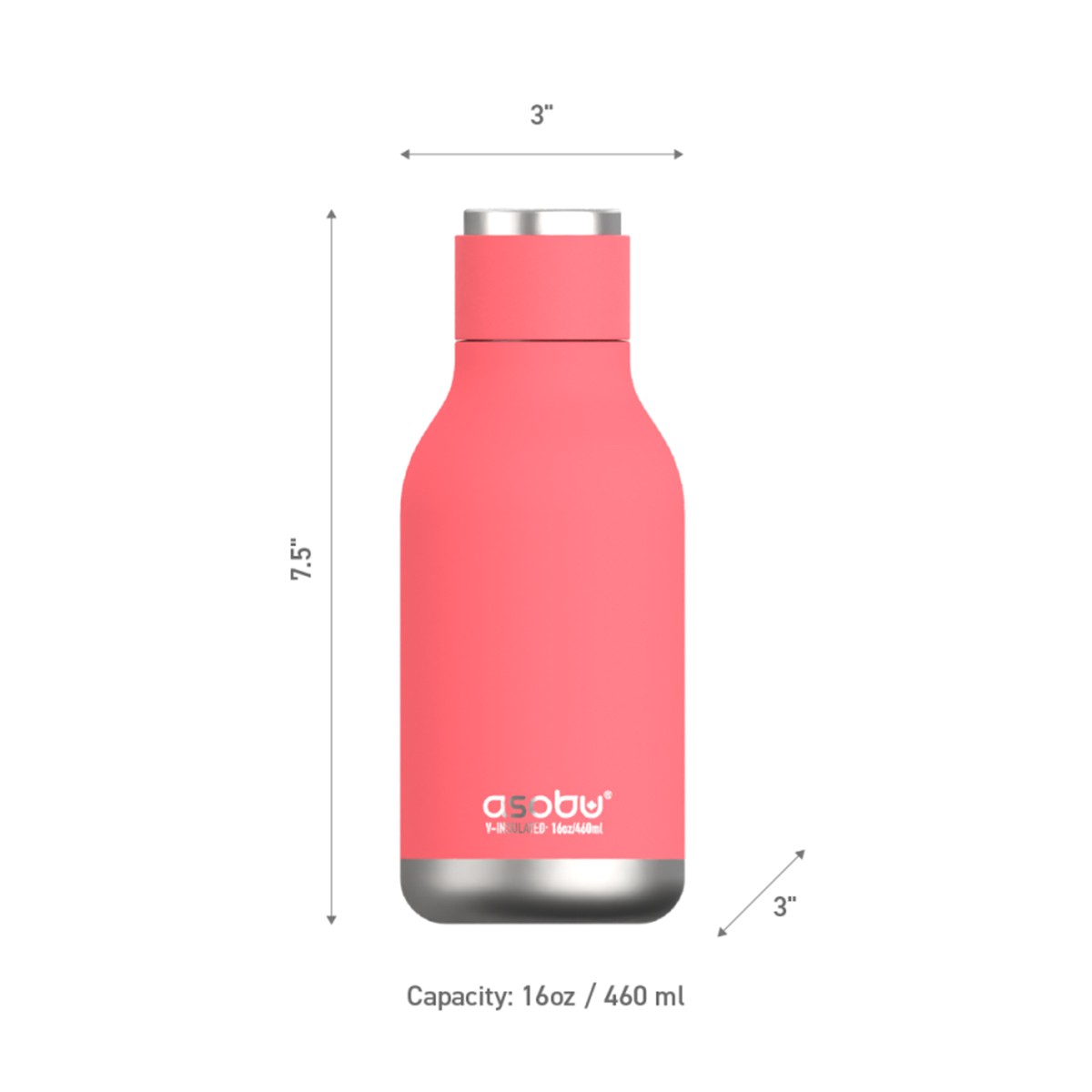 Asobu Θερμός Urban Water Bottle Peach 450ml