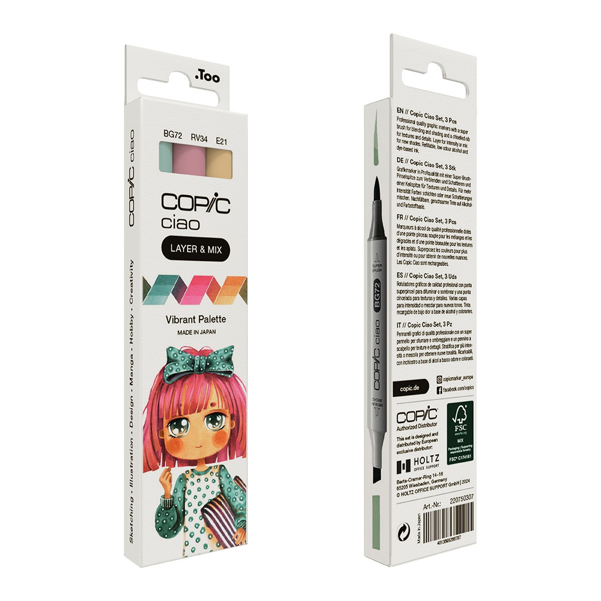 COPIC Ciao LAYER & MIX - MANGA σετ 3 μαρκαδόρων VIBRANT