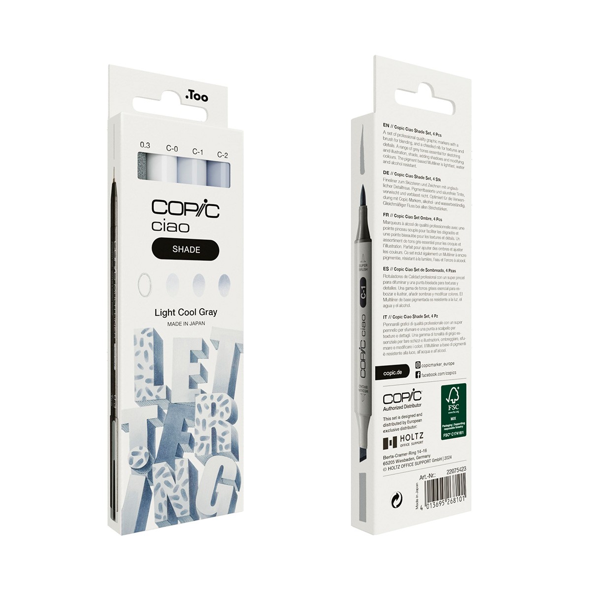 Copic Ciao Shade Set Light Cool Gray 3+1