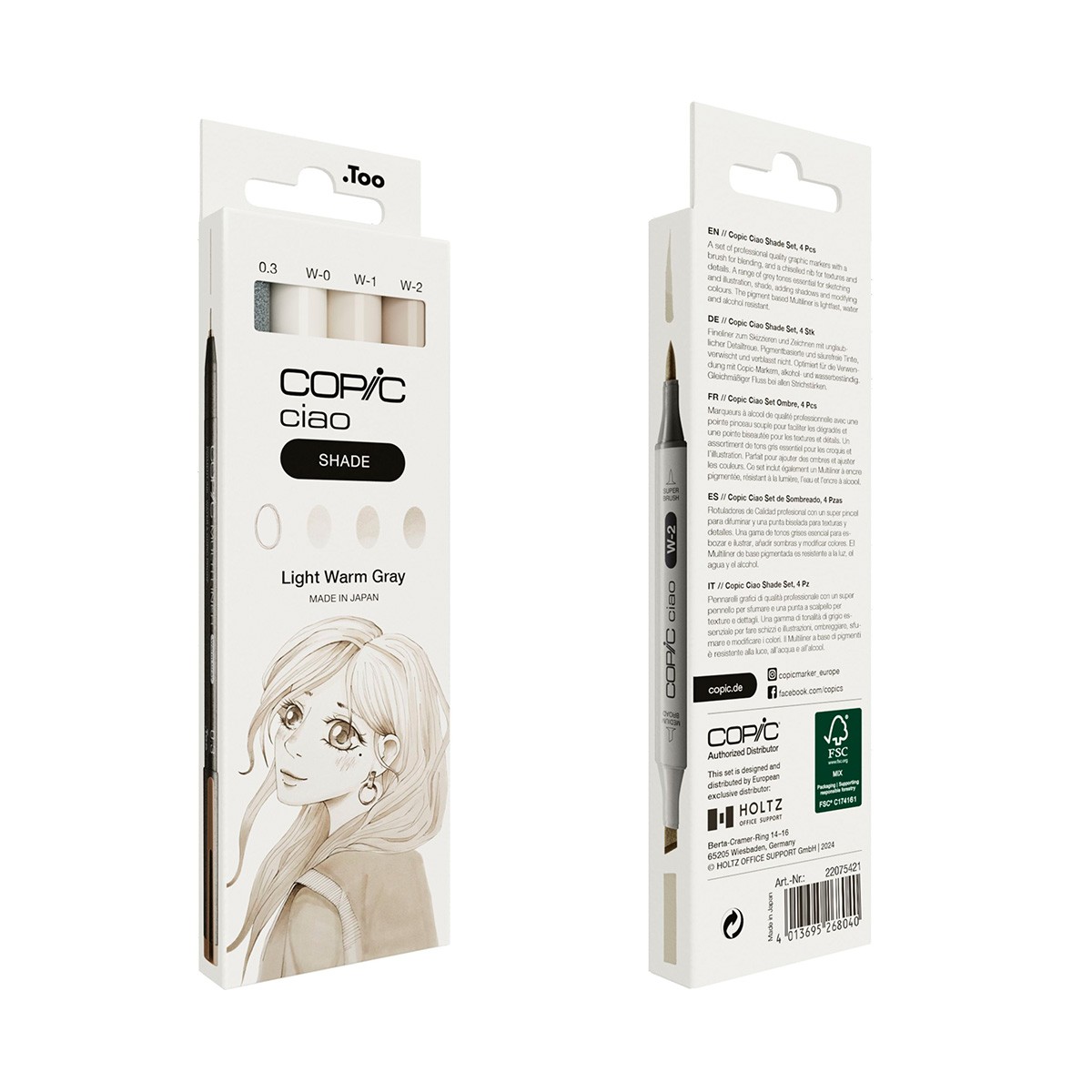 Copic Ciao Shade Set Light Warm Gray 3+1