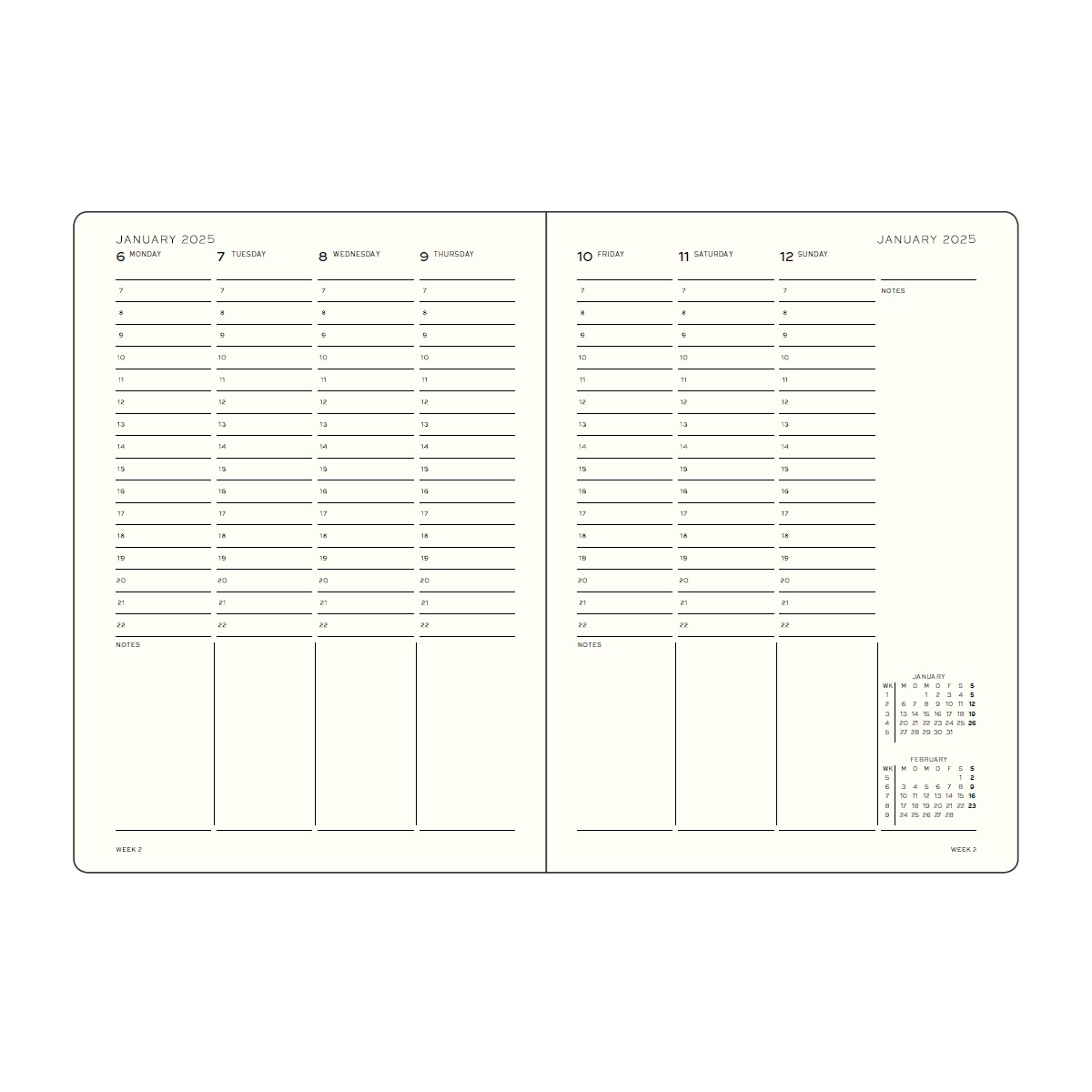 LEUCHTTURM1917 Εβδομαδιαίο Planner 2025 A5 Black