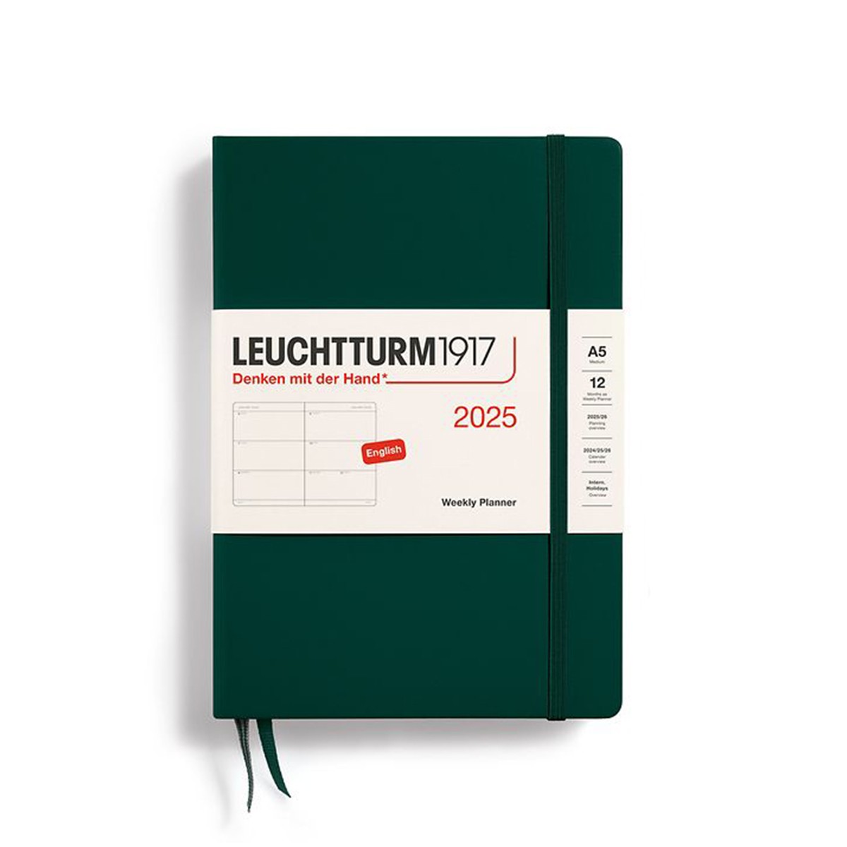 LEUCHTTURM1917 Εβδομαδιαίο Planner 2025 A5 Σκληρό Εξώφυλλο Forest Green