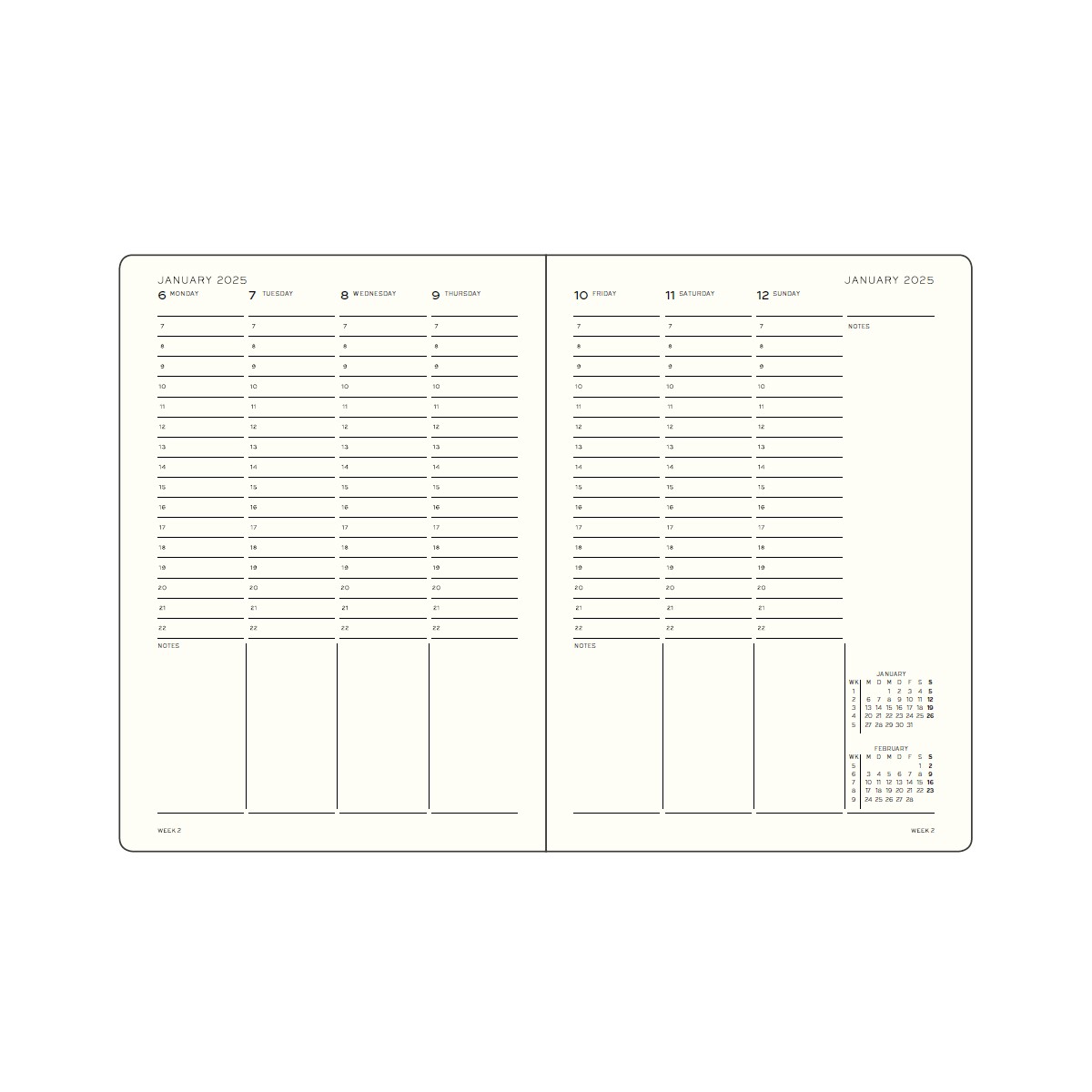 LEUCHTTURM1917 Εβδομαδιαίο Planner B6+ 2025 με Σκληρό Εξώφυλλο - Black