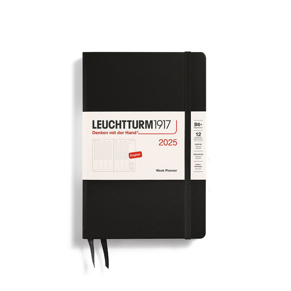 LEUCHTTURM1917 Εβδομαδιαίο Planner B6+ 2025 με Σκληρό Εξώφυλλο - Black