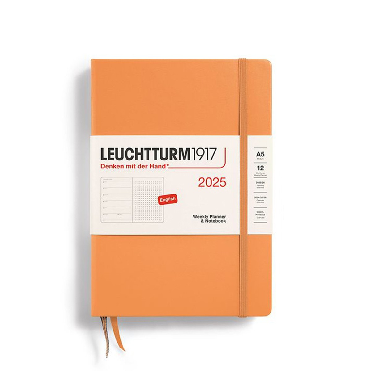 LEUCHTTURM1917 Εβδομαδιαίο Planner/ Dotted Notebook 2025 A5 Σκληρό Εξώφυλλο - Apricot