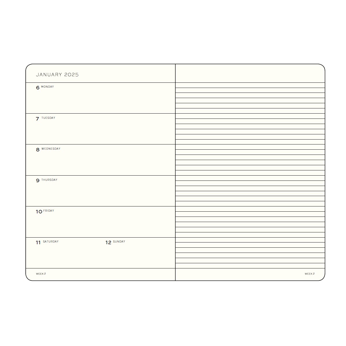 LEUCHTTURM1917 Εβδομαδιαίο Planner/Notebook 2025 A5 με Μαλακό Εξώφυλλο - Lemon