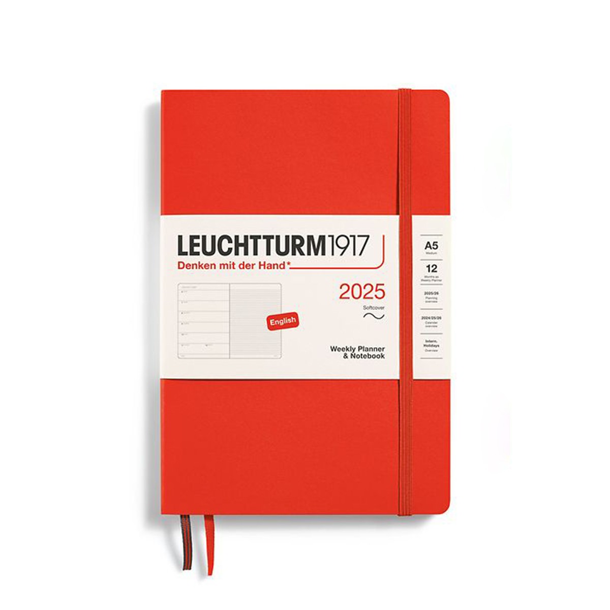 LEUCHTTURM1917 Εβδομαδιαίο Planner/Notebook 2025 A5 με Μαλακό Εξώφυλλο - Lobster