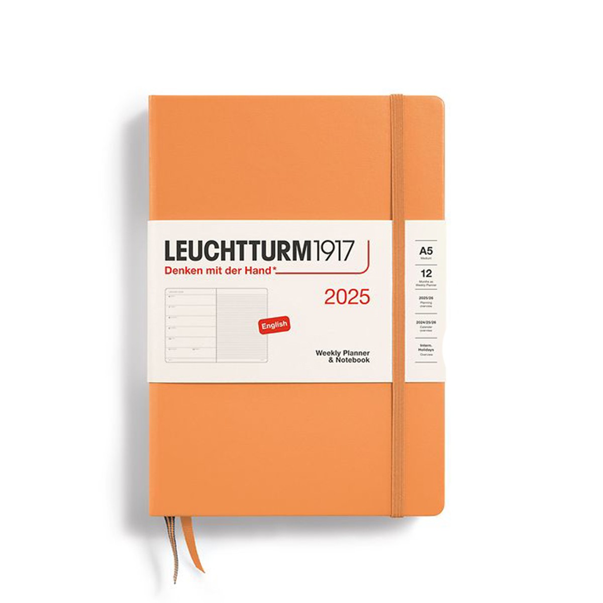 LEUCHTTURM1917 Εβδομαδιαίο Planner/Notebook 2025 A5 Σκληρό Εξώφυλλο - Apricot