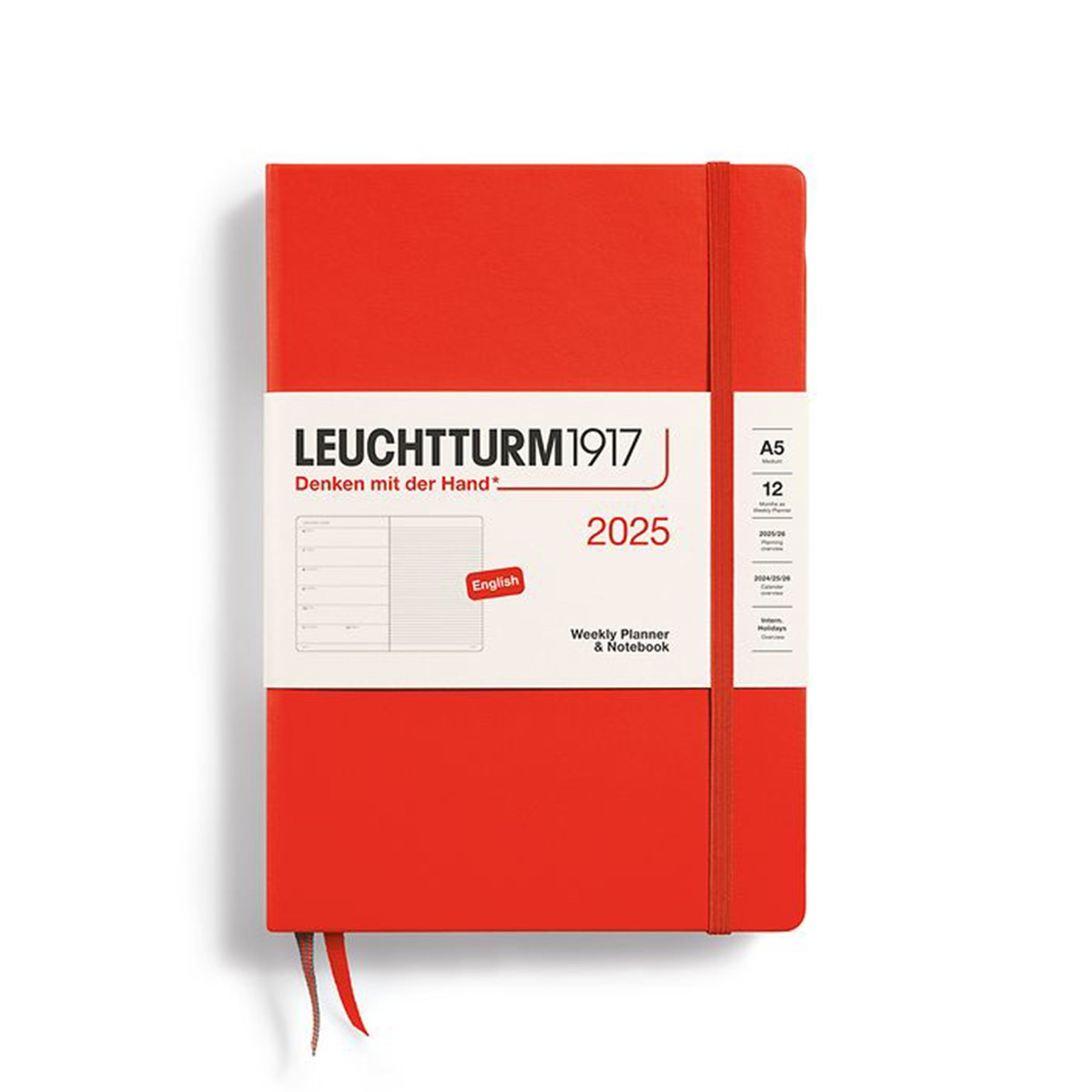 LEUCHTTURM1917 Εβδομαδιαίο Planner/Notebook 2025 A5 Σκληρό Εξώφυλλο - Lobster