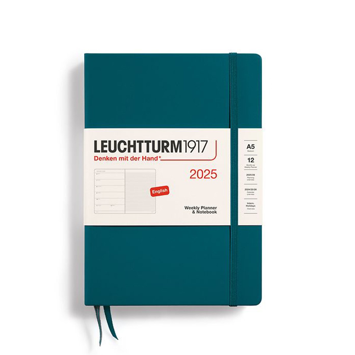 LEUCHTTURM1917 Εβδομαδιαίο Planner/Notebook 2025 A5 Σκληρό Εξώφυλλο - Pacific Green