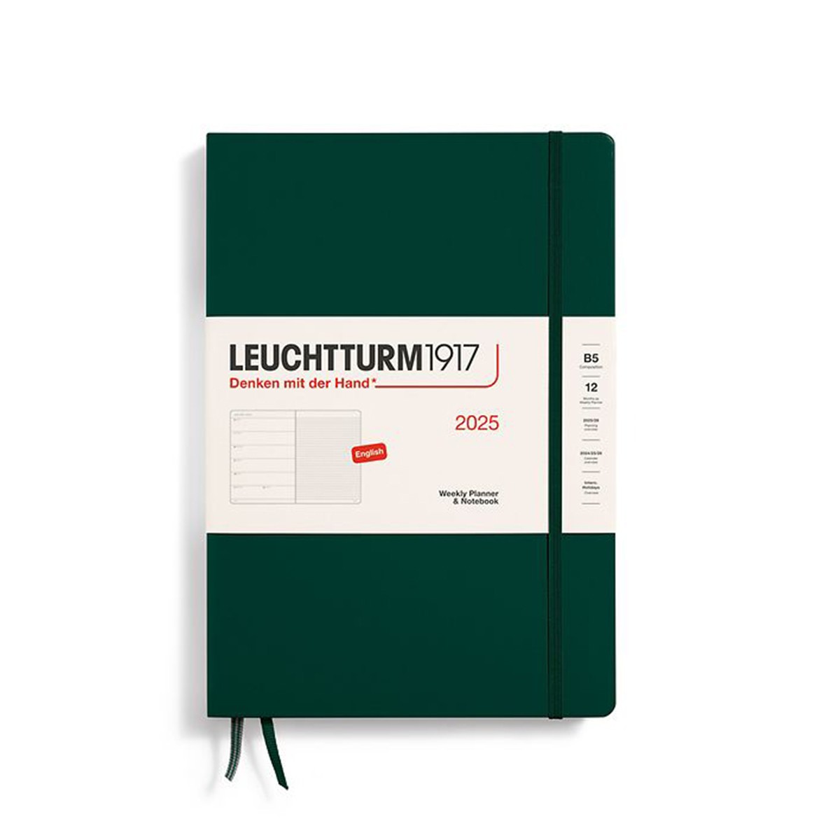 LEUCHTTURM1917 Εβδομαδιαίο Planner/Notebook 2025 B5 Σκληρό Εξώφυλλο - Forest Green