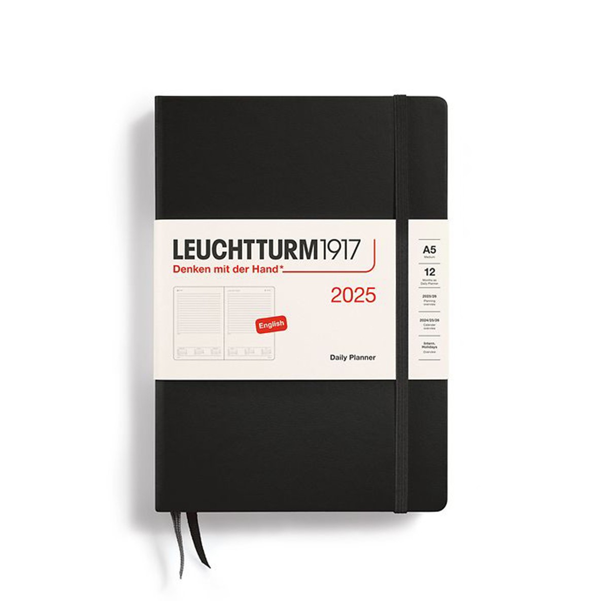 LEUCHTTURM1917 Ημερήσιο Ημερολόγιο 2025 Α5 - Black