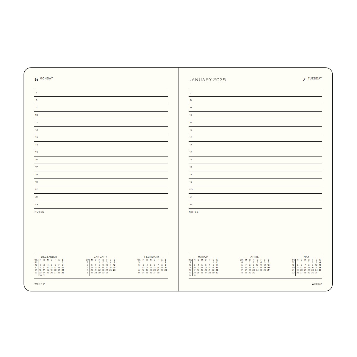 LEUCHTTURM1917 Ημερήσιο Ημερολόγιο 2025 Α5 - Black