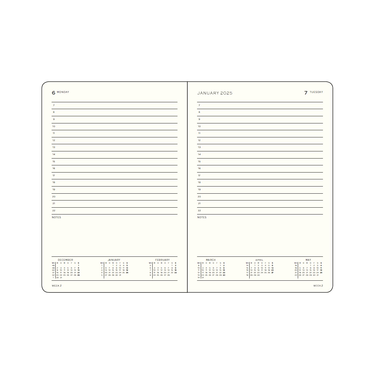 LEUCHTTURM1917 Ημερήσιο Planner 2025 Α6 - Black