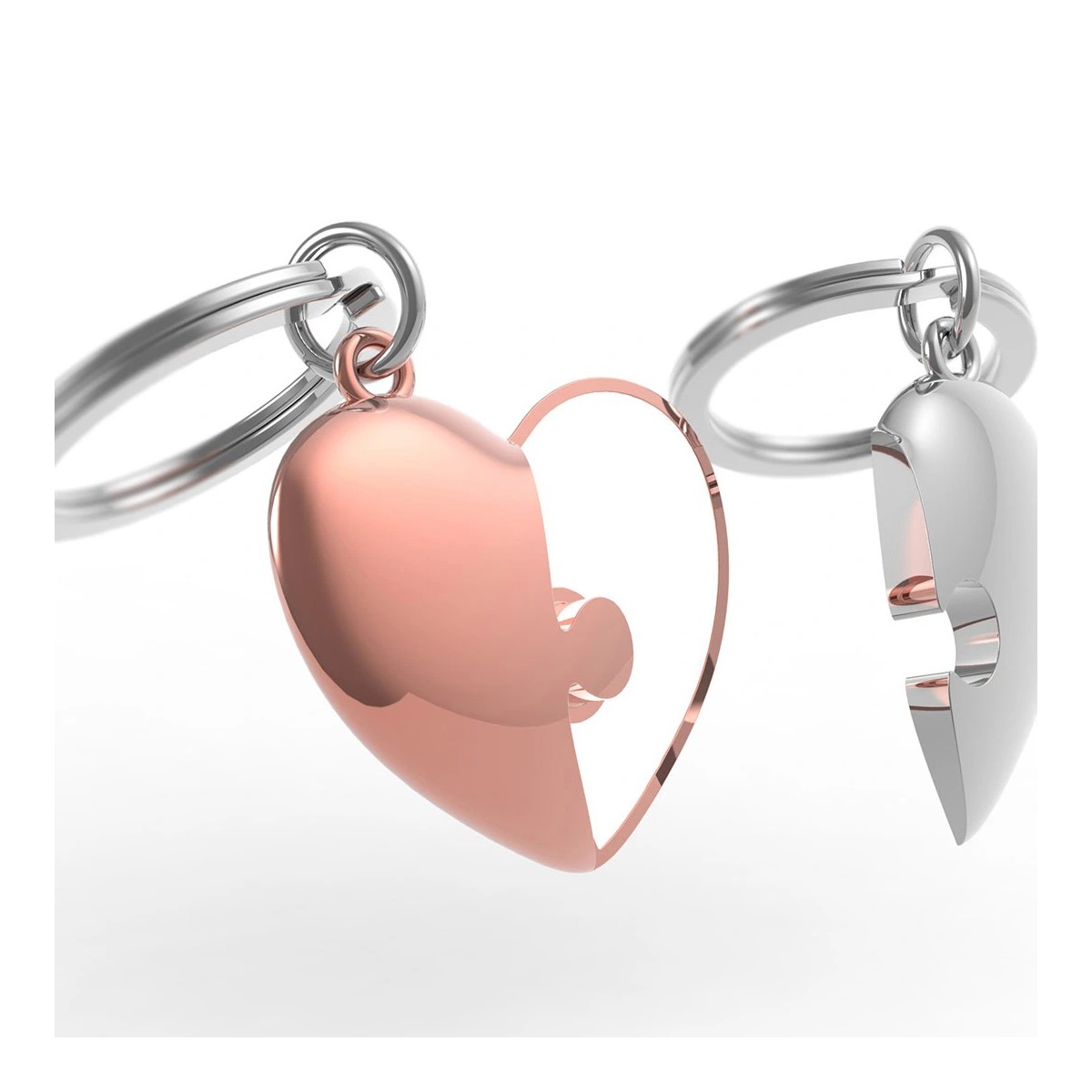 Metalmorphose Μπρελόκ Love Puzzle Rose-Gold/Silver