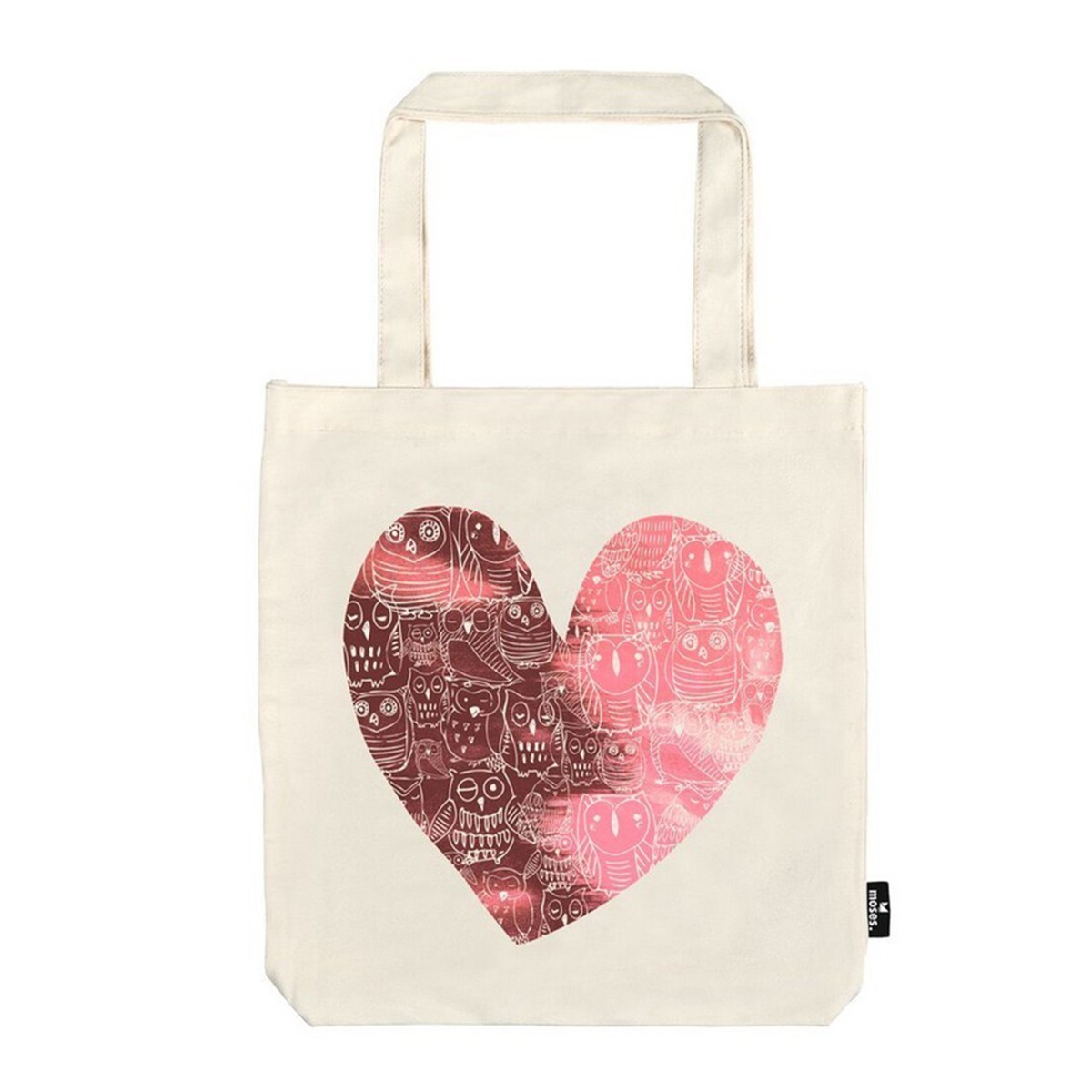 MOSES Shopping Bag Owl heart Υφασμάτινη Τσάντα Καρδιά