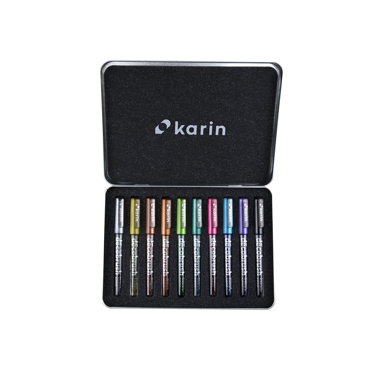 Karin DecoBrush Metallic Σετ 10 Μαρκαδόρων