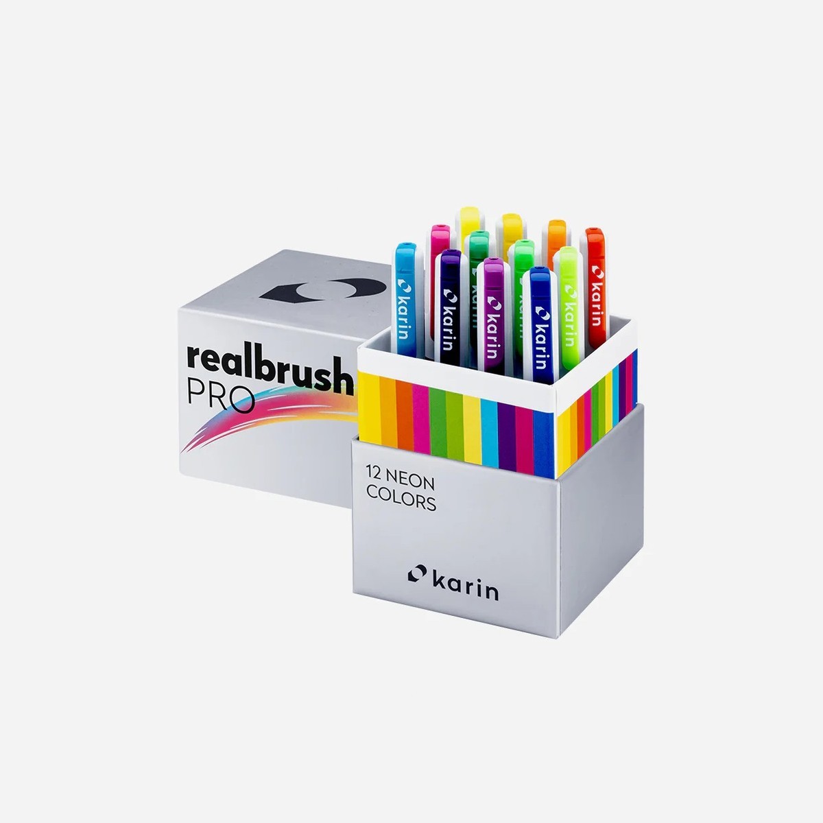 Karin Realbrush PRO Σετ 12 Μαρκαδόρων Νερού Neon Colors