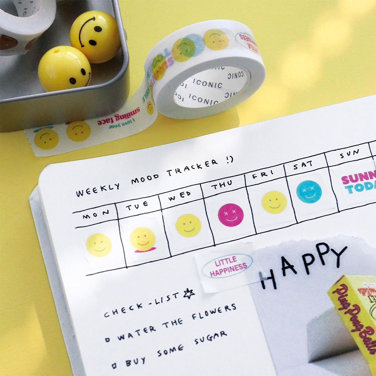 Washi Tape Smiley Διακοσμητική Ταινία 15mm